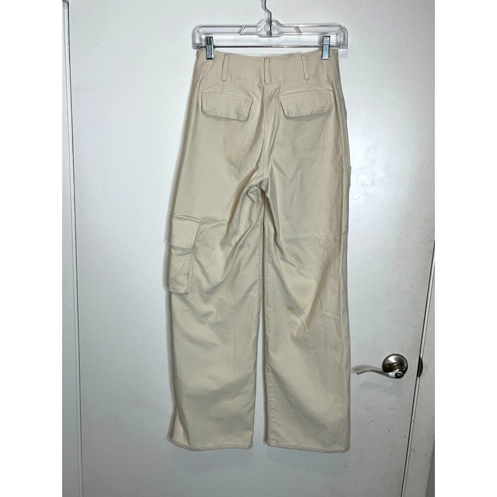 Aritzia Wilfred Free Modern Cargo Pant Women 2 Beige Cotton High Rise Designer. - Picture 4 of 9